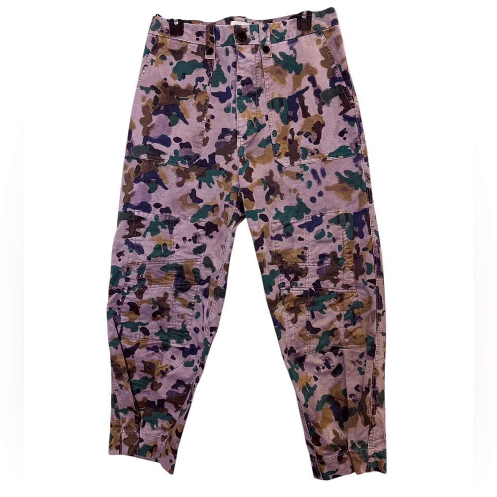 Zadig & Voltaire Women’s Pia Camou Cotton Barrel Cargo Utility Pants sz 40